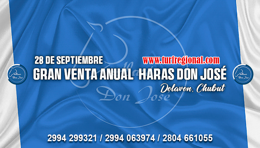 La gran venta anual de Haras Don José se realizará el 28 de septiembre, en Dolavon – Chubut. Se vende la propia hermana de Fantástica Reina.