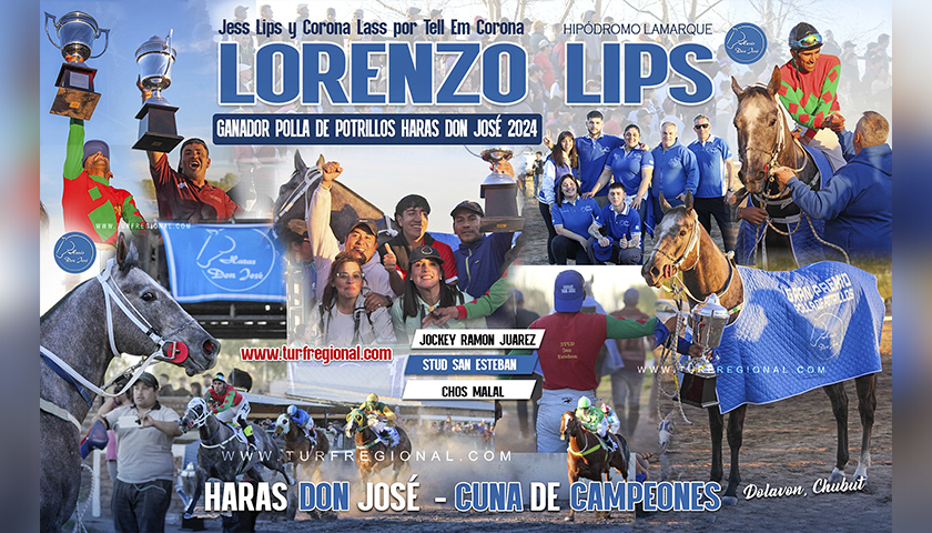 Lorenzo Lips conquistó la edición 2024 de la Polla de Haras Don José en el Fogón de Lamarque